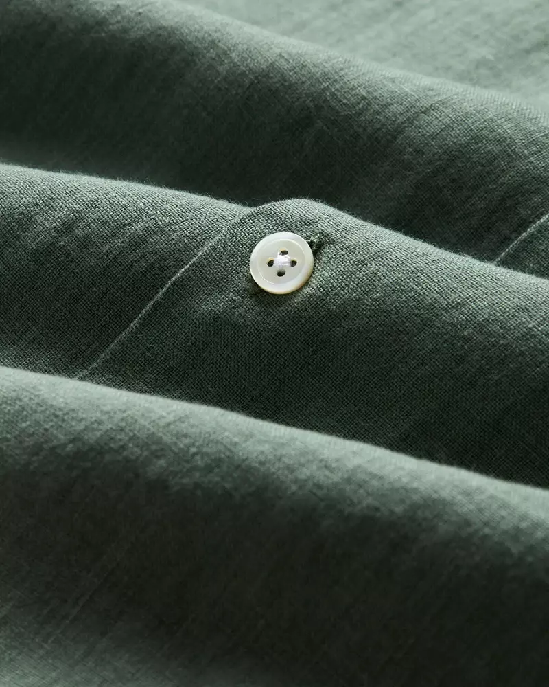 Portuguese Flannel Dry Green Linen Hemd Herren grün 